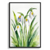 Galanthus Elwesii Minimalist Watercolour Botanical Art Print - Giant Snowdrop Framed Plant Wall Art 2 watercolour botanical print flowers galanthus elwesii minimalist front view