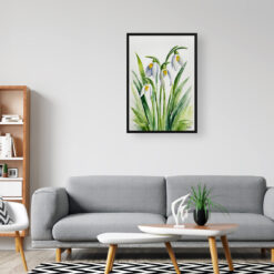 Galanthus Elwesii Minimalist Watercolour Botanical Art Print - Giant Snowdrop Framed Plant Wall Art 8 watercolour botanical print flowers galanthus elwesii minimalist office