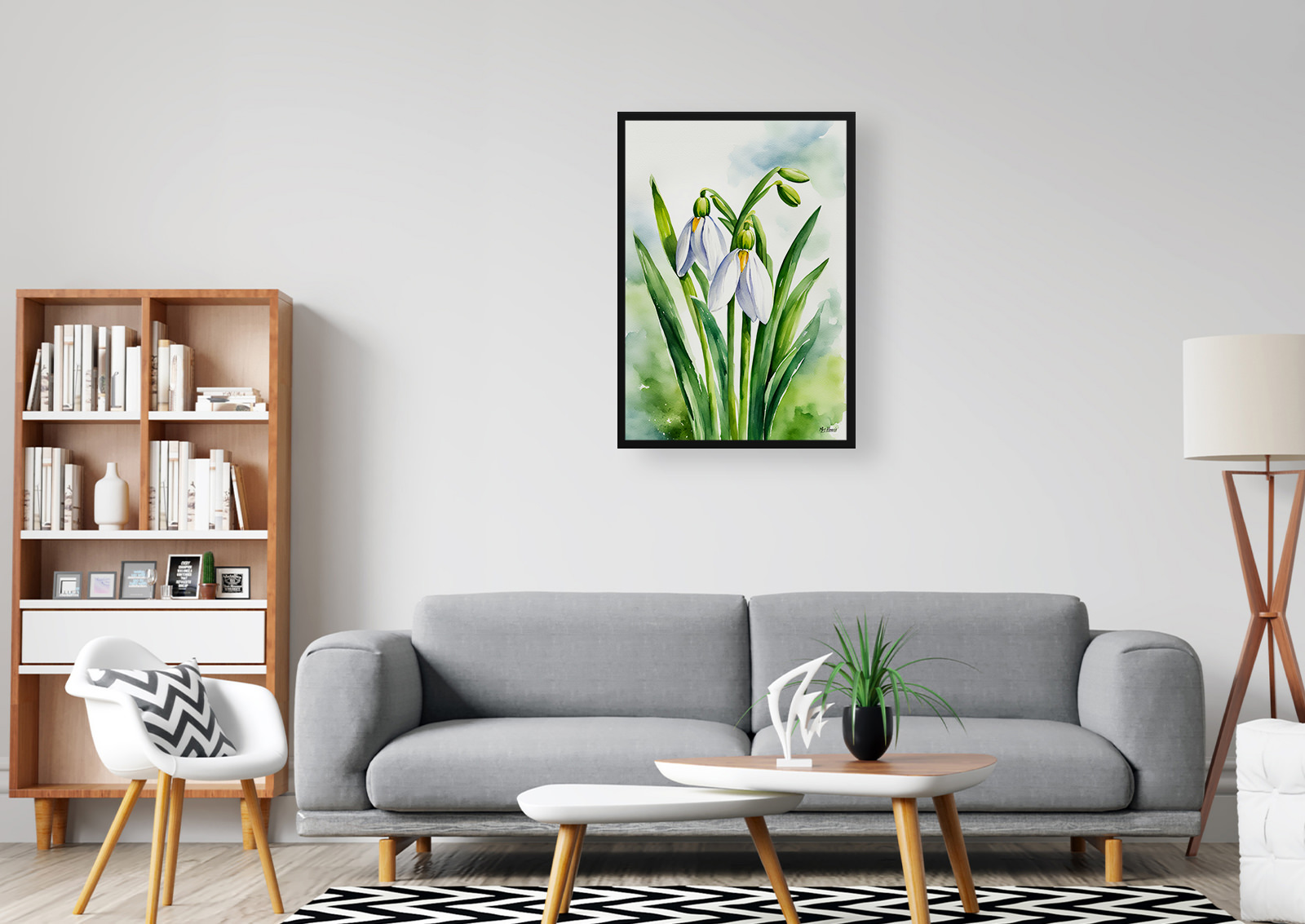 Galanthus Elwesii Watercolour Botanical Art Print - Giant Snowdrop Framed Plant Wall Art 5 Galanthus Elwesii Watercolour Botanical Art Print - Giant Snowdrop Framed Plant Wall Art - Image 3