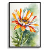 watercolour botanical print flowers gazania front view