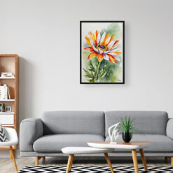 Gazania Watercolour Botanical Art Print - Treasure Flower Framed Plant Wall Art 8 watercolour botanical print flowers gazania office