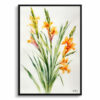 Gladiolus Communis Byzantinus Minimalist Watercolour Botanical Art Print - Sword Lily Framed Plant Wall Art 1 watercolour botanical print flowers gladiolus communis byzantinus minimalist front view