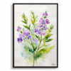 Hesperis Matronalis Minimalist Watercolour Botanical Art Print - Dame's Rocket Framed Plant Wall Art 2 watercolour botanical print flowers hesperis matronalis minimalist front view