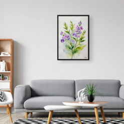 Hesperis Matronalis Minimalist Watercolour Botanical Art Print - Dame's Rocket Framed Plant Wall Art 8 watercolour botanical print flowers hesperis matronalis minimalist office