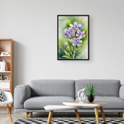 Hesperis Matronalis Watercolour Botanical Art Print - Dame's Rocket Framed Plant Wall Art 8 watercolour botanical print flowers hesperis matronalis office