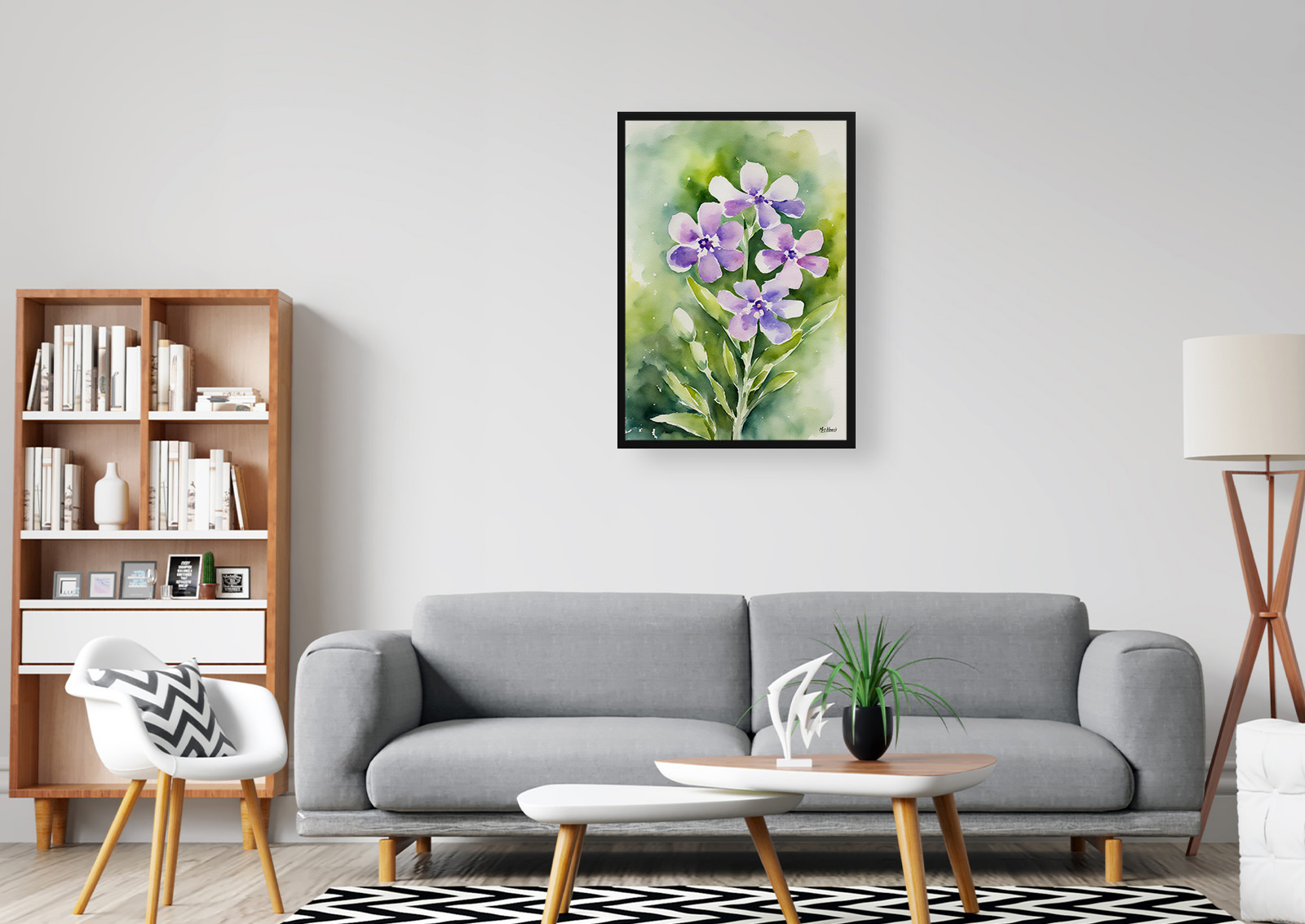 Hesperis Matronalis Watercolour Botanical Art Print - Dame's Rocket Framed Plant Wall Art 5 Hesperis Matronalis Watercolour Botanical Art Print - Dame's Rocket Framed Plant Wall Art - Image 3