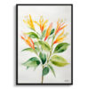 Honeysuckle Minimalist Watercolour Botanical Art Print - Trumpet Flower Framed Plant Wall Art 1 watercolour botanical print flowers honeysuckle minimalist front view