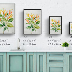 Honeysuckle Minimalist Watercolour Botanical Art Print - Trumpet Flower Framed Plant Wall Art 9 Honeysuckle Minimalist Watercolour Botanical Art Print - Trumpet Flower Framed Plant Wall Art - Image 4