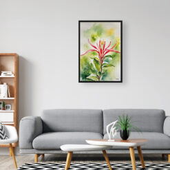 honeysuckle Watercolour Botanical Art Print - Trumpet Flower Framed Plant Wall Art 8 honeysuckle Watercolour Botanical Art Print - Trumpet Flower Framed Plant Wall Art - Image 3