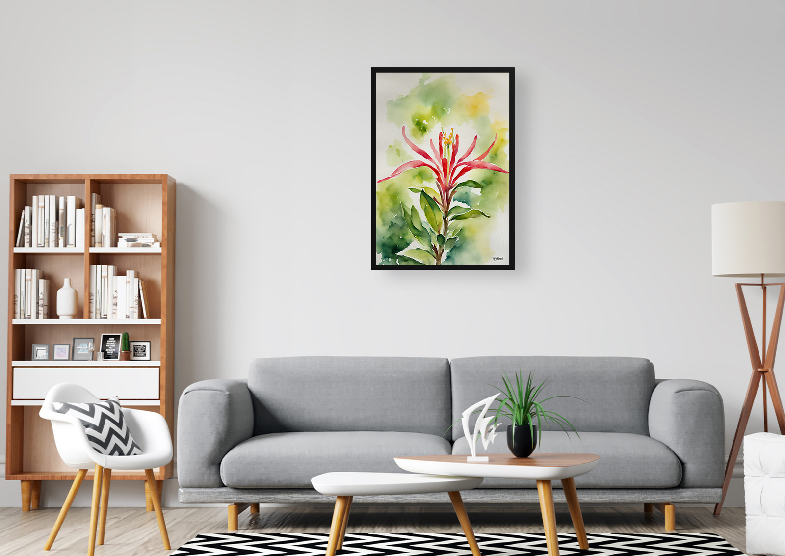 honeysuckle Watercolour Botanical Art Print - Trumpet Flower Framed Plant Wall Art 5 honeysuckle Watercolour Botanical Art Print - Trumpet Flower Framed Plant Wall Art - Image 3