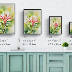 honeysuckle Watercolour Botanical Art Print - Trumpet Flower Framed Plant Wall Art 9 honeysuckle Watercolour Botanical Art Print - Trumpet Flower Framed Plant Wall Art - Image 4