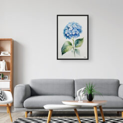 watercolour botanical print flowers hydrangea minimalist office