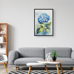 watercolour botanical print flowers hydrangea office