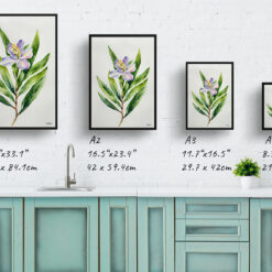 Laurel Minimalist Watercolour Botanical Art Print - Sweet Bay Framed Plant Wall Art 9 watercolour botanical print flowers laurel minimalist print size comparison