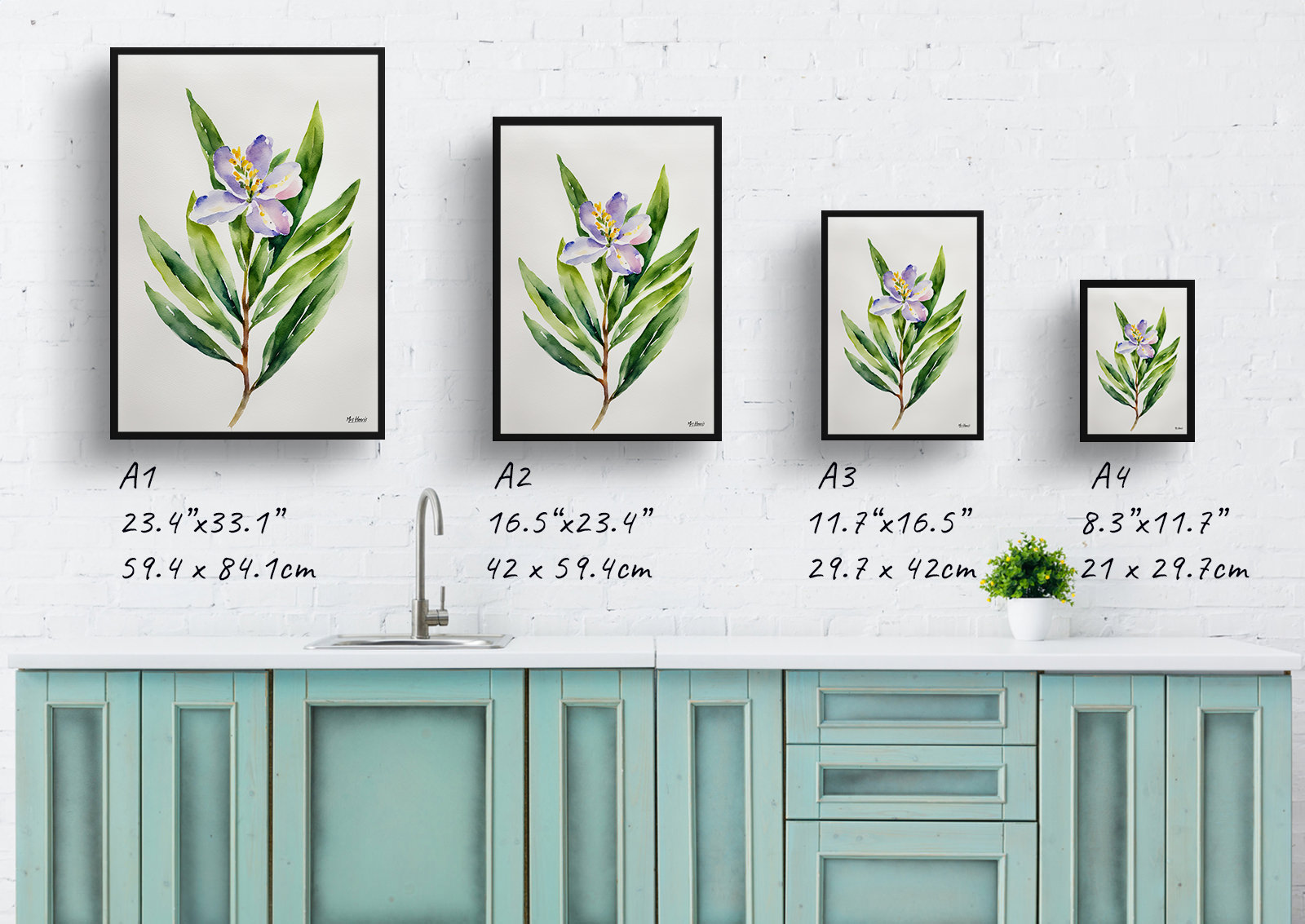 Laurel Minimalist Watercolour Botanical Art Print - Sweet Bay Framed Plant Wall Art 6 Laurel Minimalist Watercolour Botanical Art Print - Sweet Bay Framed Plant Wall Art - Image 4
