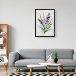 Lavender Minimalist Watercolour Botanical Art Print - English Framed Plant Wall Art 8 watercolour botanical print flowers lavender minimalist office