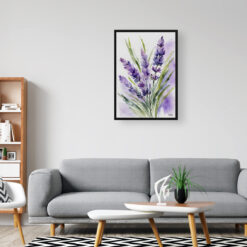 Lavender Watercolour Botanical Art Print - English Framed Plant Wall Art 8 watercolour botanical print flowers lavender office