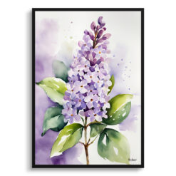 Lilac Watercolour Botanical Art Print - French Framed Plant Wall Art