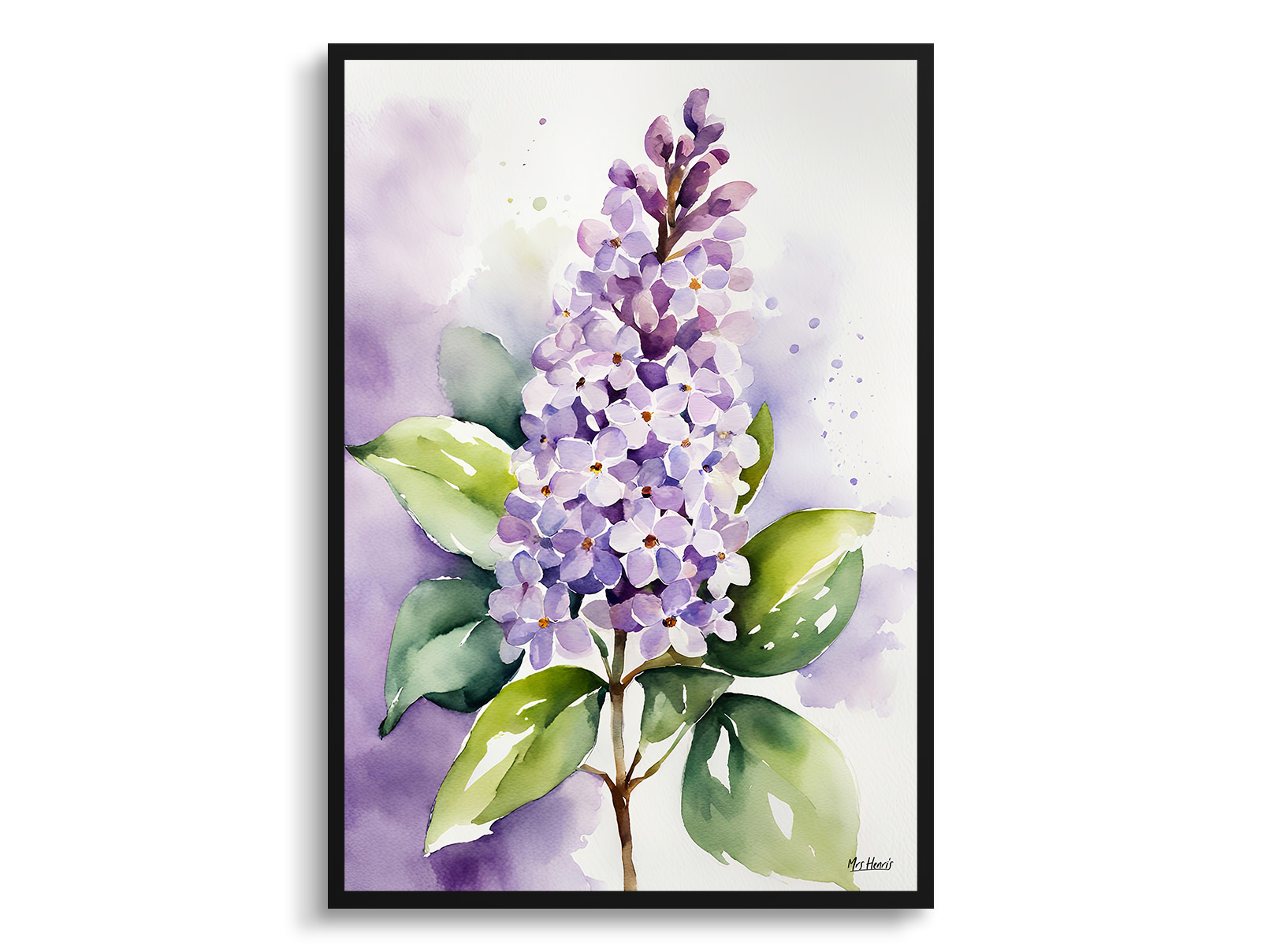 Lilac Watercolour Botanical Art Print - French Framed Plant Wall Art 3 Lilac Watercolour Botanical Art Print - French Framed Plant Wall Art