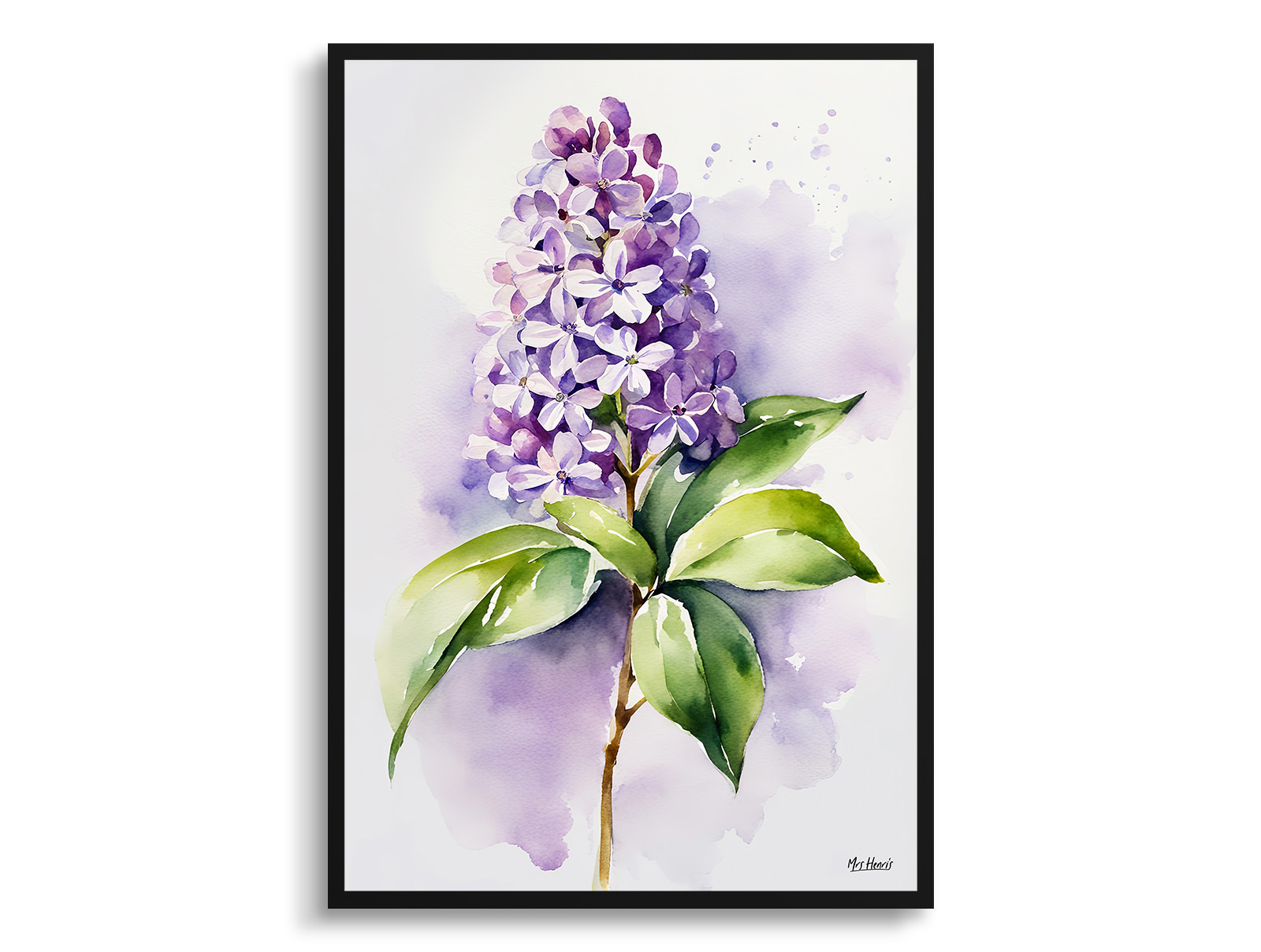 Lilac Minimalist Watercolour Botanical Art Print - French Framed Plant Wall Art 3 Lilac Minimalist Watercolour Botanical Art Print - French Framed Plant Wall Art