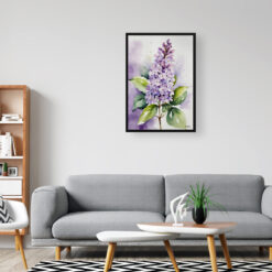 Lilac Watercolour Botanical Art Print - French Framed Plant Wall Art 8 watercolour botanical print flowers lilac office