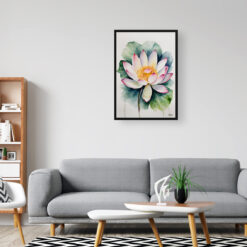Lotus flower Minimalist Watercolour Botanical Art Print - Sacred Framed Plant Wall Art 8 watercolour botanical print flowers lotus flower minimalist office