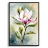 Magnolia Watercolour Botanical Art Print - Evergreen Bull Bay Framed Plant Wall Art 1 watercolour botanical print flowers magnolia front view