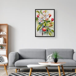 watercolour botanical print flowers malus domestica howgate wonder office