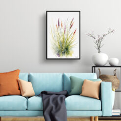 Muhlenbergia capillaris Minimalist Watercolour Botanical Art Print - Hairawn Muhly Framed Plant Wall Art 7 watercolour botanical print flowers muhlenbergia capillaris hairawn muhly minimalist living room
