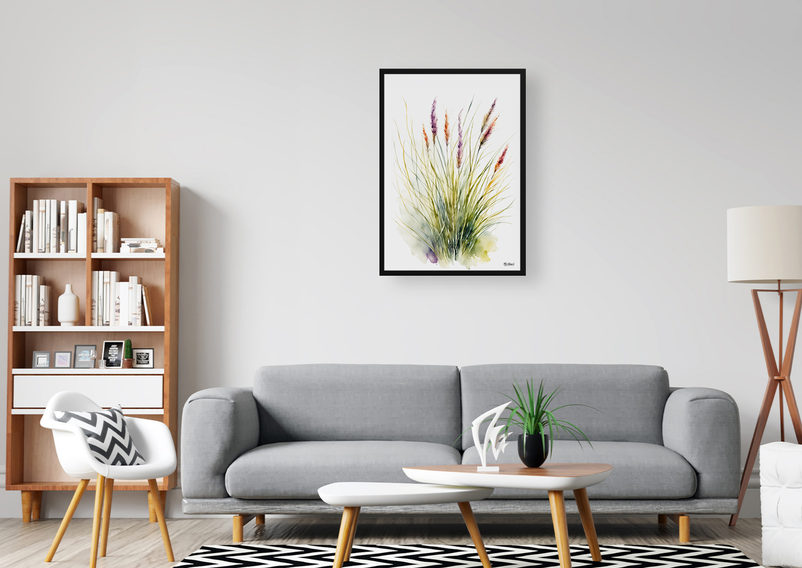 Muhlenbergia capillaris Minimalist Watercolour Botanical Art Print - Hairawn Muhly Framed Plant Wall Art 5 Muhlenbergia capillaris Minimalist Watercolour Botanical Art Print - Hairawn Muhly Framed Plant Wall Art - Image 3