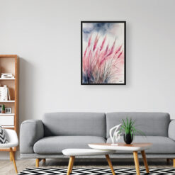 Muhlenbergia capillaris Watercolour Botanical Art Print - Hairawn Muhly Framed Plant Wall Art 8 watercolour botanical print flowers muhlenbergia capillaris hairawn muhly office
