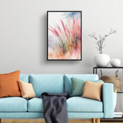 Muhlenbergia capillaris Watercolour Botanical Art Print - Hairawn Muhly Wash Framed Plant Wall Art 7 watercolour botanical print flowers muhlenbergia capillaris hairawn muhly wash living room