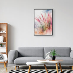 Muhlenbergia capillaris Watercolour Botanical Art Print - Hairawn Muhly Wash Framed Plant Wall Art 8 watercolour botanical print flowers muhlenbergia capillaris hairawn muhly wash office