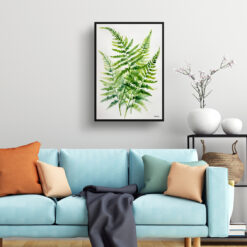 Onoclea Sensibilis Minimalist Watercolour Botanical Art Print - Sensitive Fern Framed Plant Wall Art 7 watercolour botanical print flowers onoclea sensibilis minimalist living room