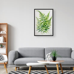 Onoclea Sensibilis Minimalist Watercolour Botanical Art Print - Sensitive Fern Framed Plant Wall Art 8 watercolour botanical print flowers onoclea sensibilis minimalist office