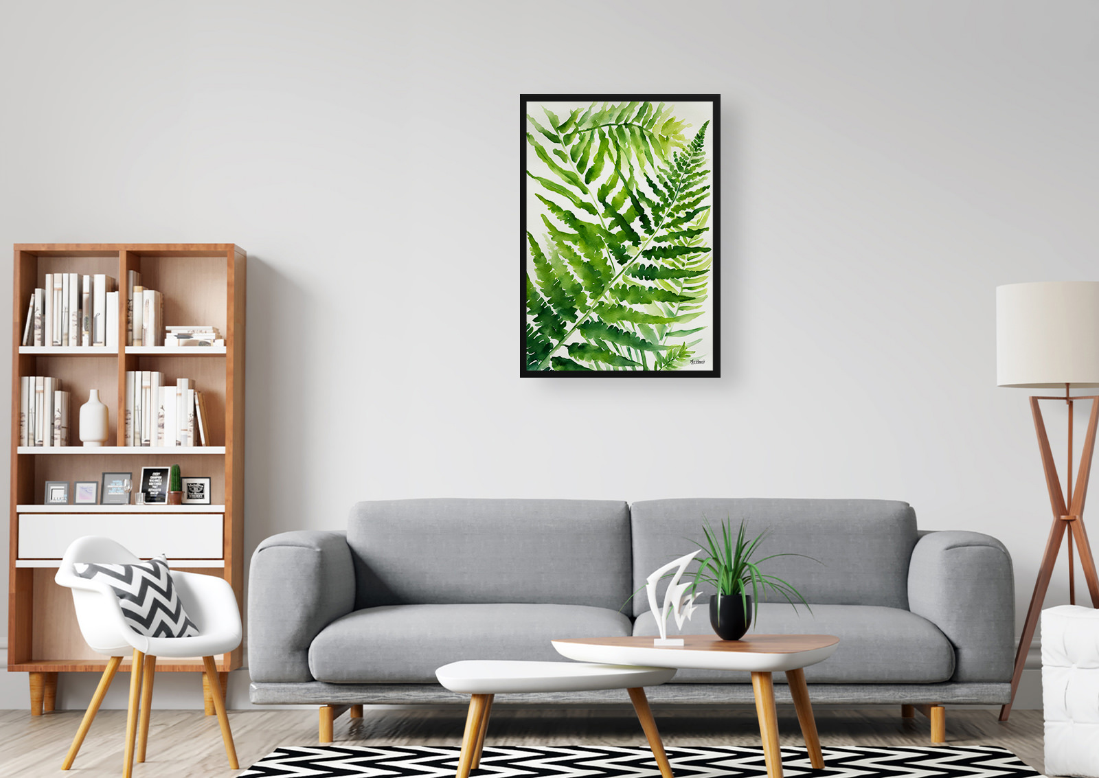 Onoclea Sensibilis Watercolour Botanical Art Print - Sensitive Fern Framed Plant Wall Art 5 Onoclea Sensibilis Watercolour Botanical Art Print - Sensitive Fern Framed Plant Wall Art - Image 3