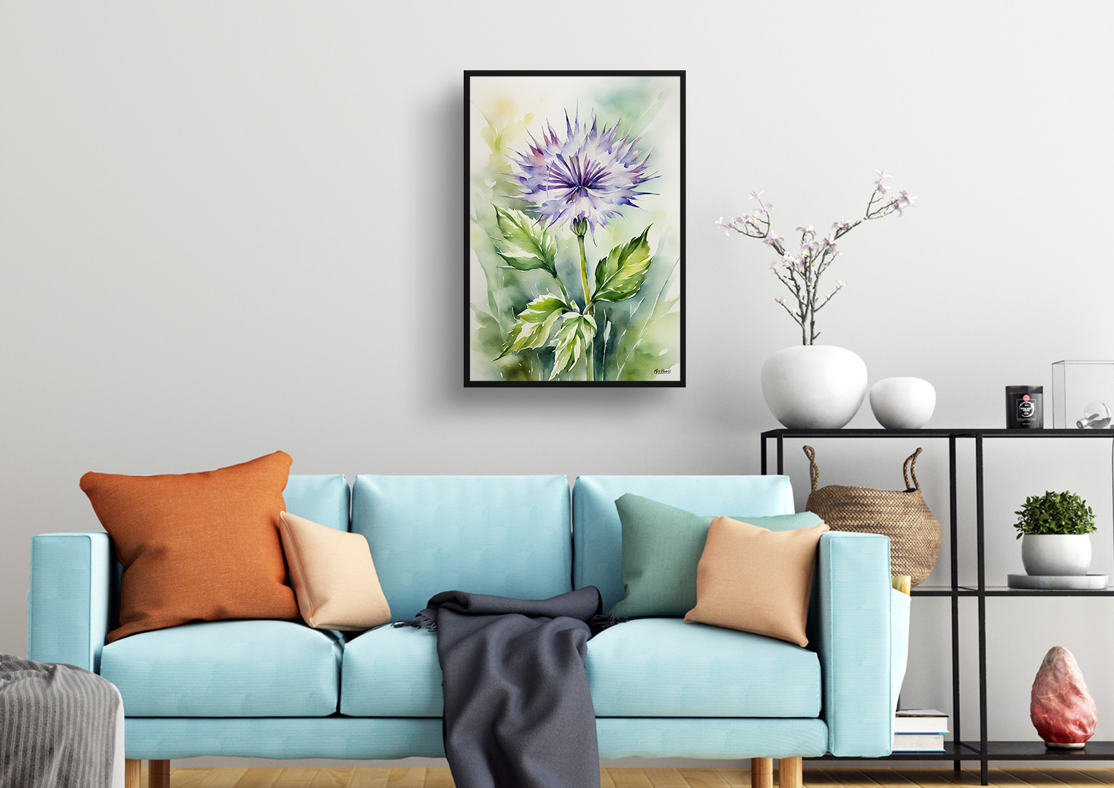 Onopordum Acanthium Watercolour Botanical Art Print - Cotton Scotch thistle Framed Plant Wall Art 4 Onopordum Acanthium Watercolour Botanical Art Print - Cotton Scotch thistle Framed Plant Wall Art - Image 2
