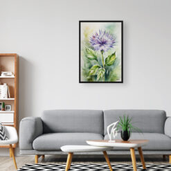 Onopordum Acanthium Watercolour Botanical Art Print - Cotton Scotch thistle Framed Plant Wall Art 8 watercolour botanical print flowers onopordum acanthium office