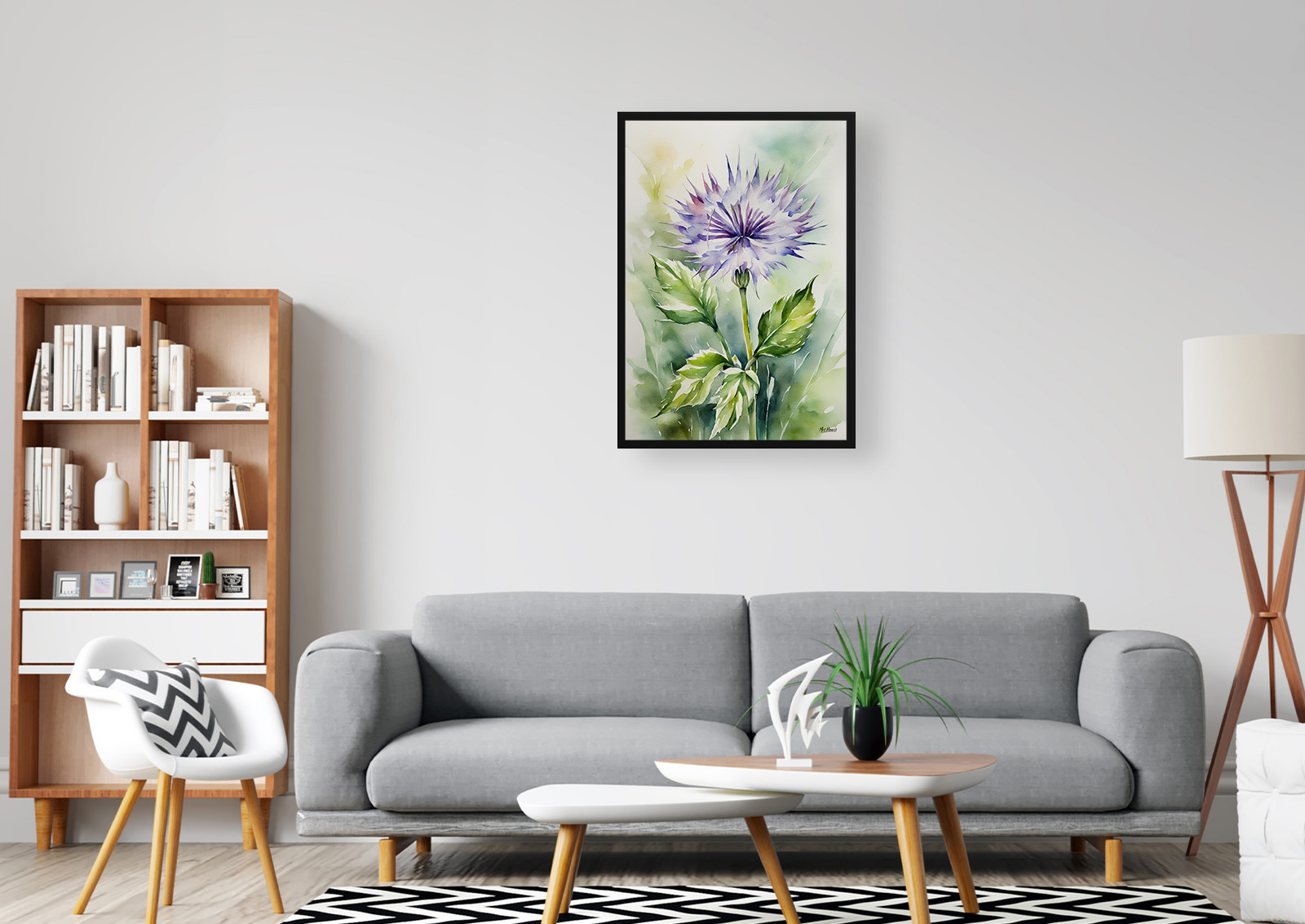 Onopordum Acanthium Watercolour Botanical Art Print - Cotton Scotch thistle Framed Plant Wall Art 5 Onopordum Acanthium Watercolour Botanical Art Print - Cotton Scotch thistle Framed Plant Wall Art - Image 3