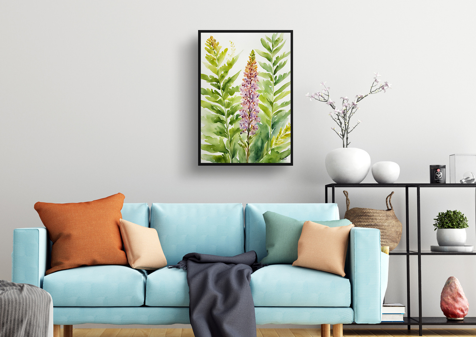 Osmunda Regalis Watercolour Botanical Art Print - Royal fern Framed Plant Wall Art 4 Osmunda Regalis Watercolour Botanical Art Print - Royal fern Framed Plant Wall Art - Image 2