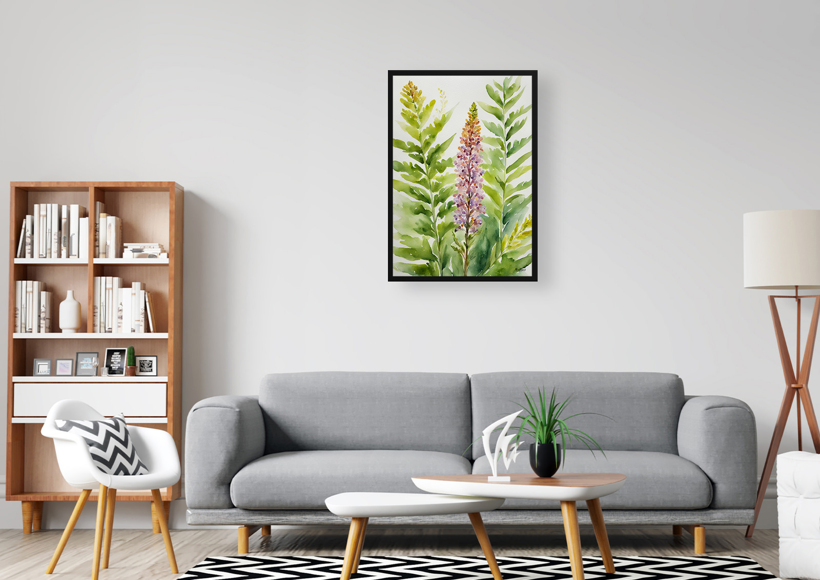 Osmunda Regalis Watercolour Botanical Art Print - Royal fern Framed Plant Wall Art 5 Osmunda Regalis Watercolour Botanical Art Print - Royal fern Framed Plant Wall Art - Image 3