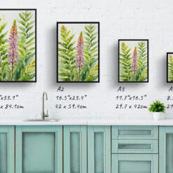 Osmunda Regalis Watercolour Botanical Art Print - Royal fern Framed Plant Wall Art 9 watercolour botanical print flowers osmunda regalis royal fern print size comparison