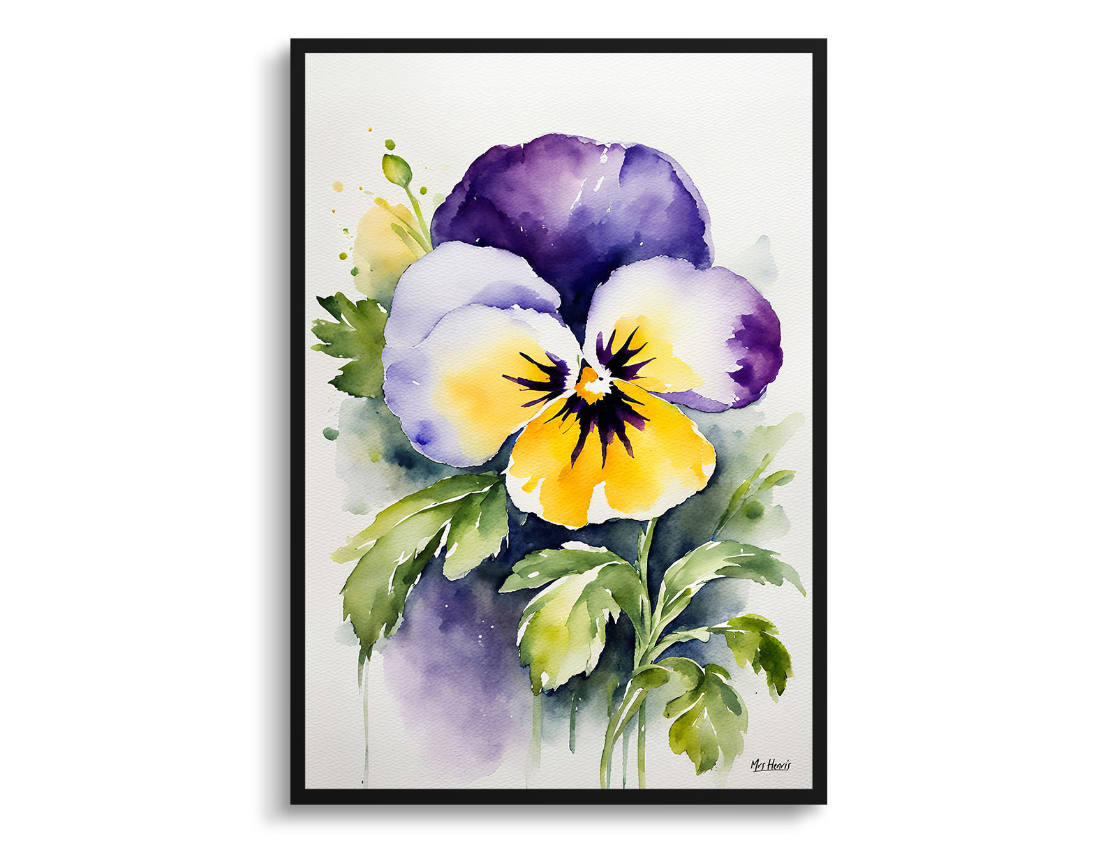 Pansy Watercolour Botanical Art Print - Heartsease Framed Plant Wall Art 3 Pansy Watercolour Botanical Art Print - Heartsease Framed Plant Wall Art