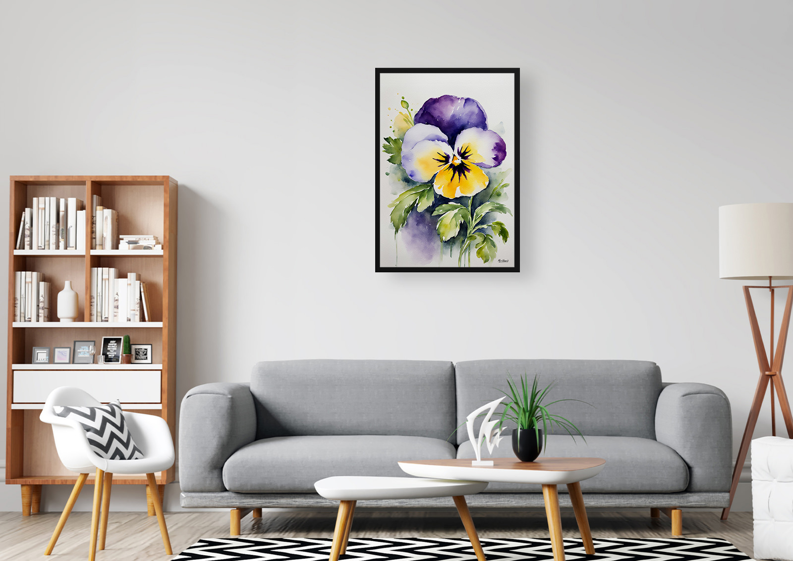 Pansy Watercolour Botanical Art Print - Heartsease Framed Plant Wall Art 5 Pansy Watercolour Botanical Art Print - Heartsease Framed Plant Wall Art - Image 3