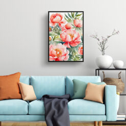 Peony Watercolour Botanical Art Print - Herbaceous Framed Plant Wall Art 7 watercolour botanical print flowers peony living room
