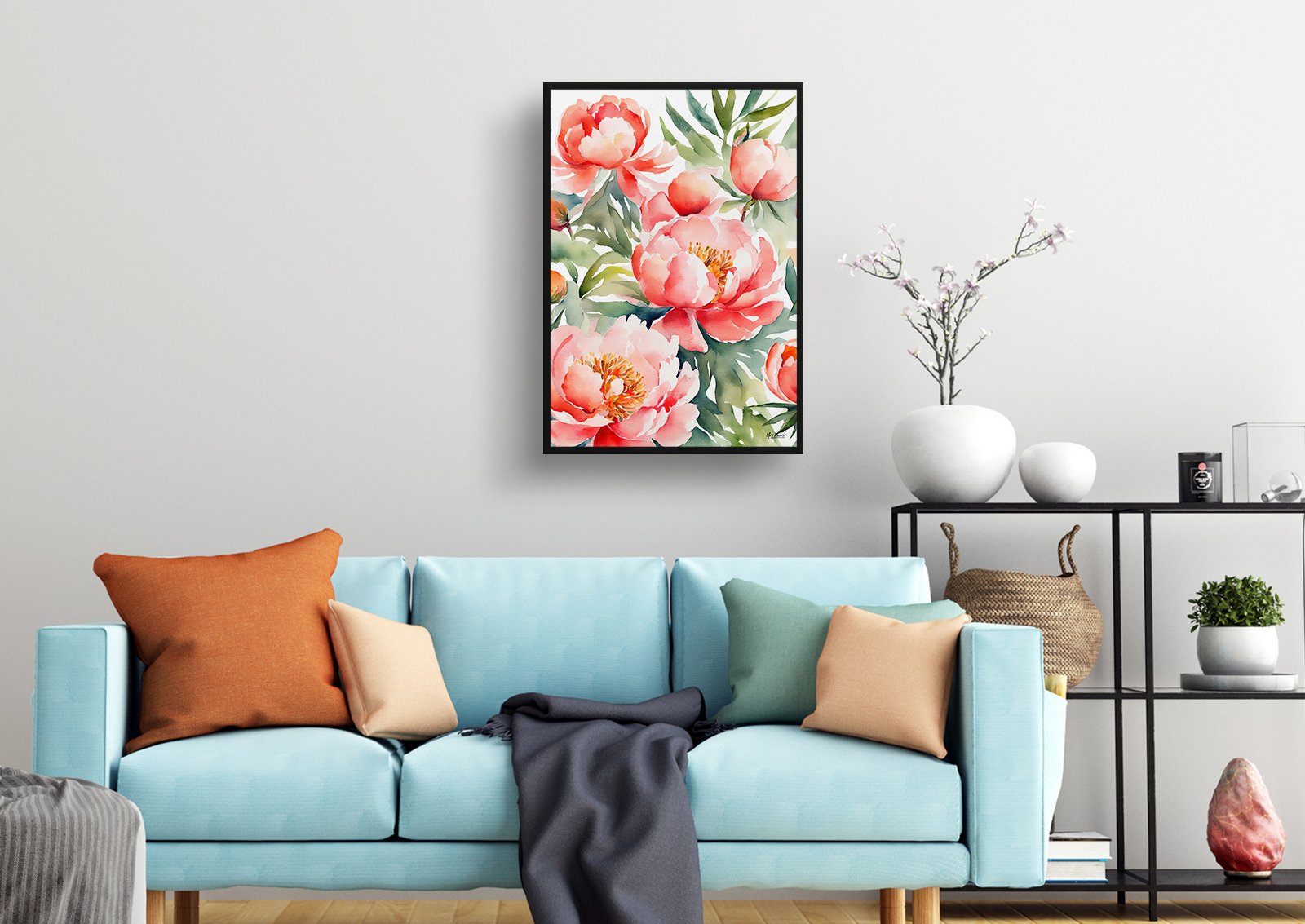 Peony Watercolour Botanical Art Print - Herbaceous Framed Plant Wall Art 4 Peony Watercolour Botanical Art Print - Herbaceous Framed Plant Wall Art - Image 2