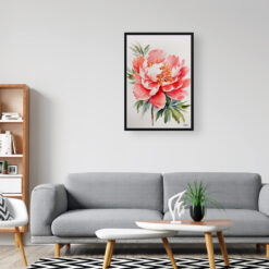 Peony Minimalist Watercolour Botanical Art Print - Herbaceous Framed Plant Wall Art 8 watercolour botanical print flowers peony minimalist office