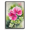 watercolour botanical print flowers pink geranium front view