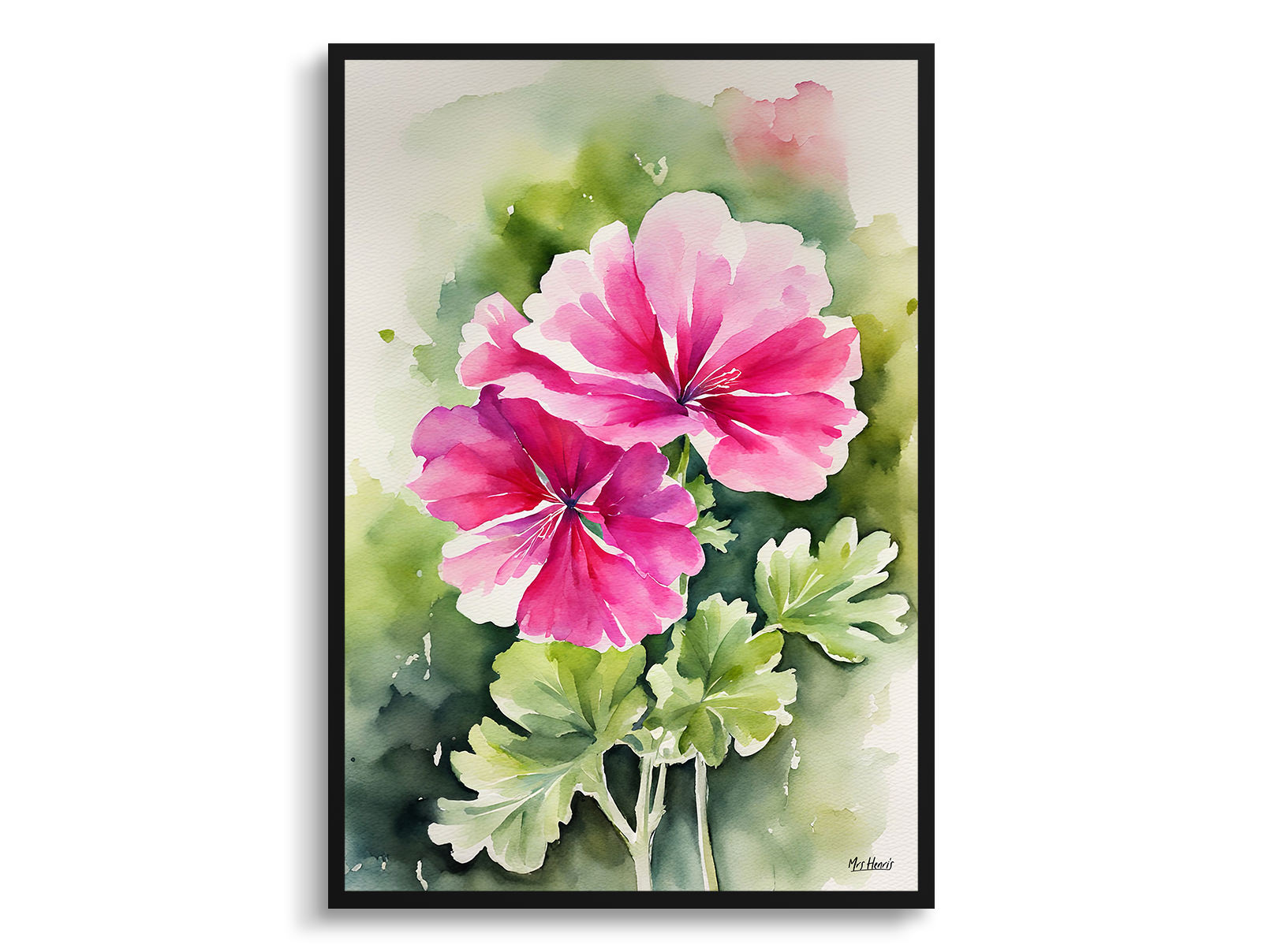 pink geranium Watercolour Botanical Art Print - Rose Framed Plant Wall Art 3 pink geranium Watercolour Botanical Art Print - Rose Framed Plant Wall Art