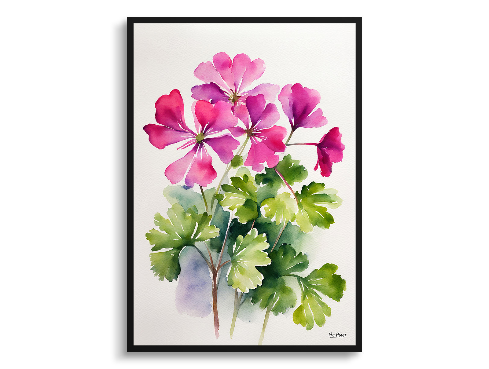 pink geranium Minimalist Watercolour Botanical Art Print - Rose Framed Plant Wall Art 3 pink geranium Minimalist Watercolour Botanical Art Print - Rose Framed Plant Wall Art
